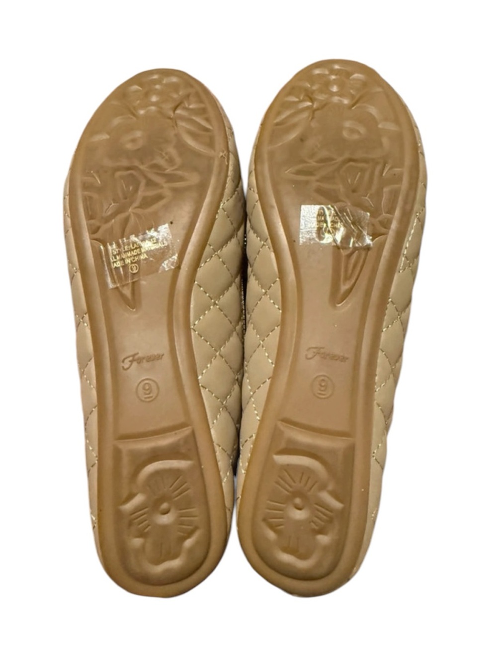 Taupe Quilted Flats With Zipper Detail Size 9 Women’s - Picture 4 of 9